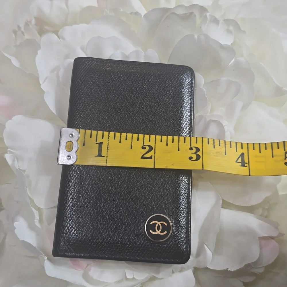 Chanel Card Holder In Black Leather